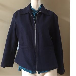 Argee Wool Zip Up Lined Jacket, EUC